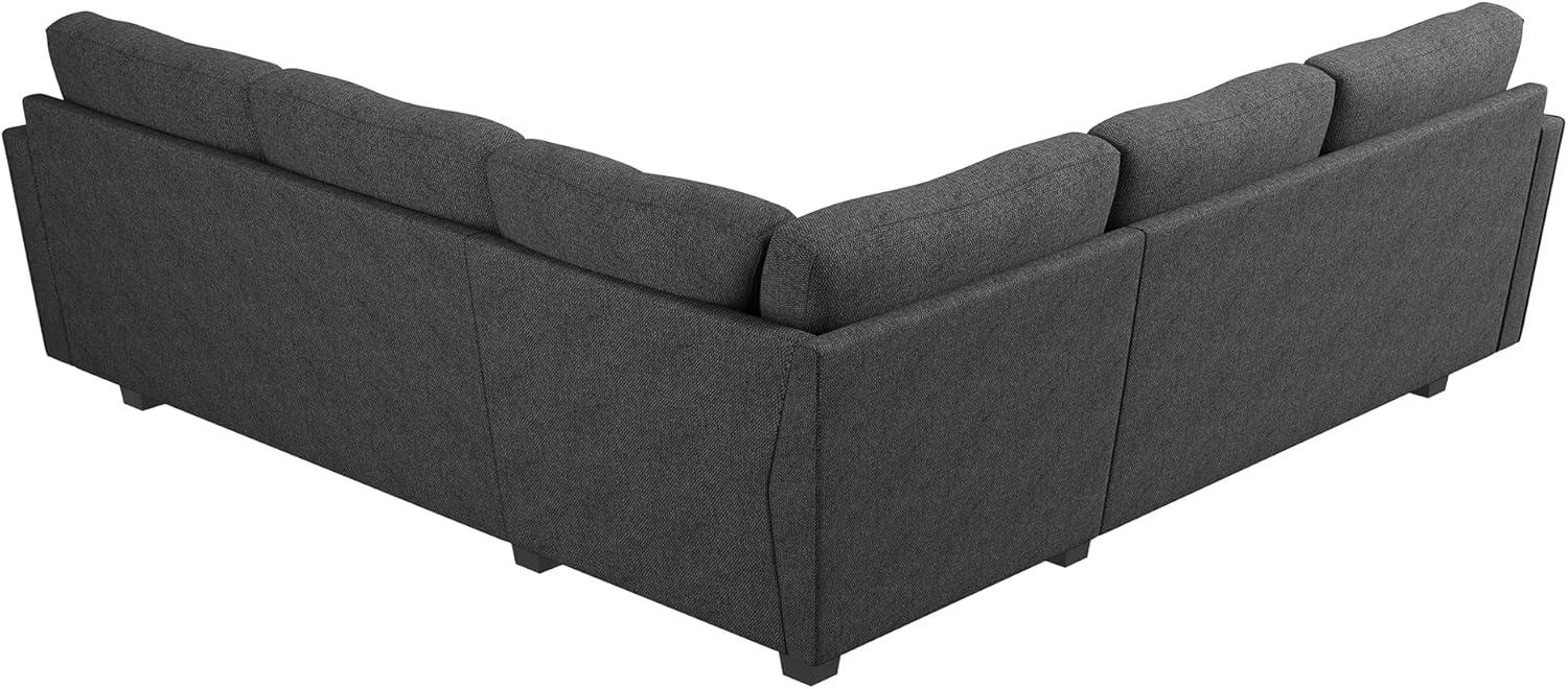 HONBAY Velvet L Shaped Couch Corner Sofa for Living Room Furniture Sets in Green