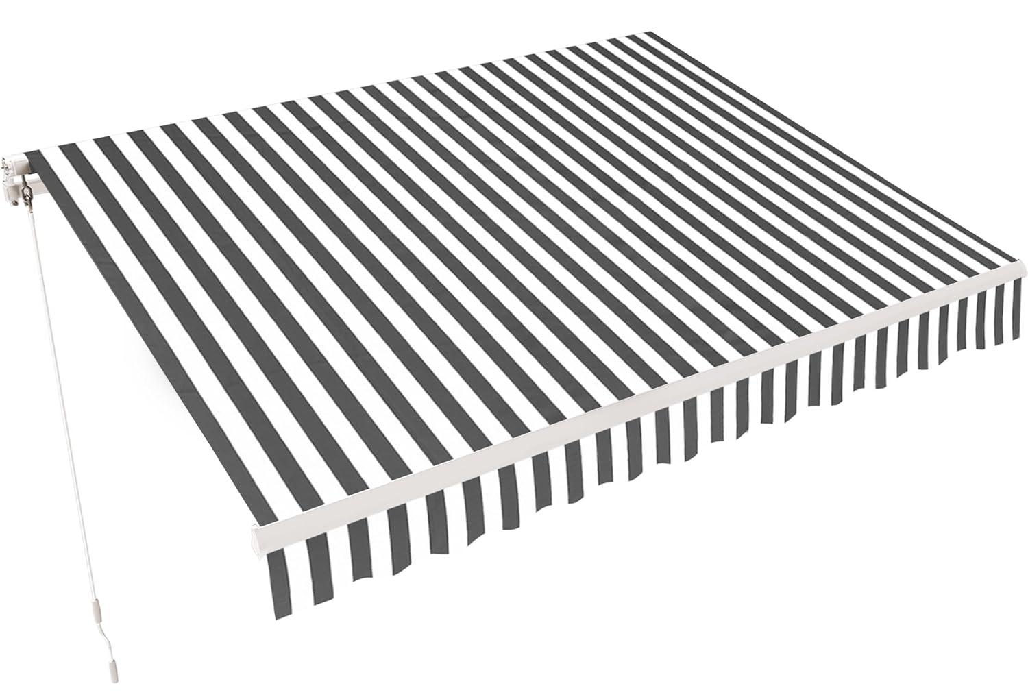 MCombo Manual Retractable Patio Door/Window Awning, Sunshade Shelter Outdoor Canopy