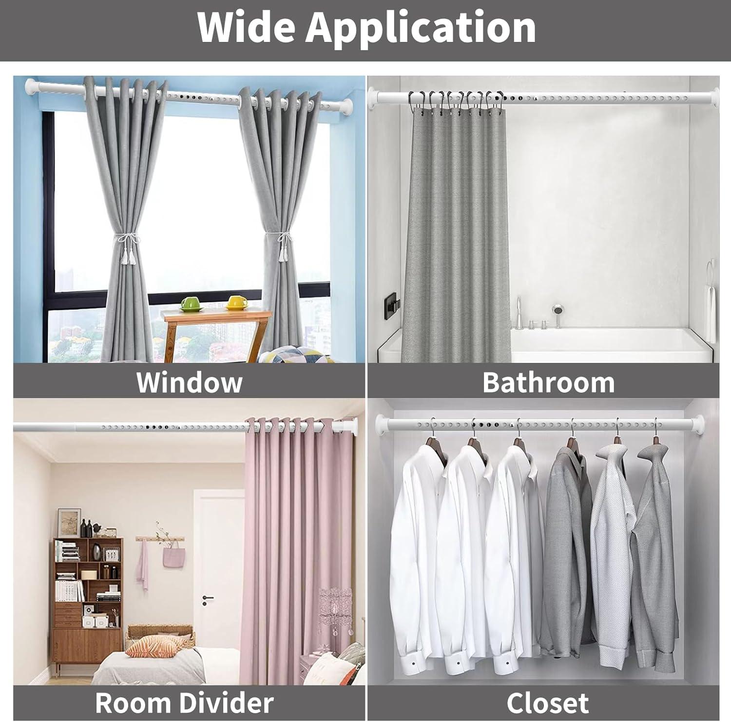 Kenney Twist & Fit Kenney Twist & Fit 24-40 Inch Adjustable Straight Stall Tension Shower Curtain Rod