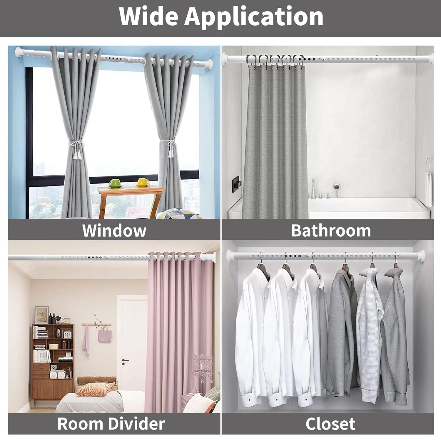 Kenney Twist & Fit Kenney Twist & Fit 24-40 Inch Adjustable Straight Stall Tension Shower Curtain Rod