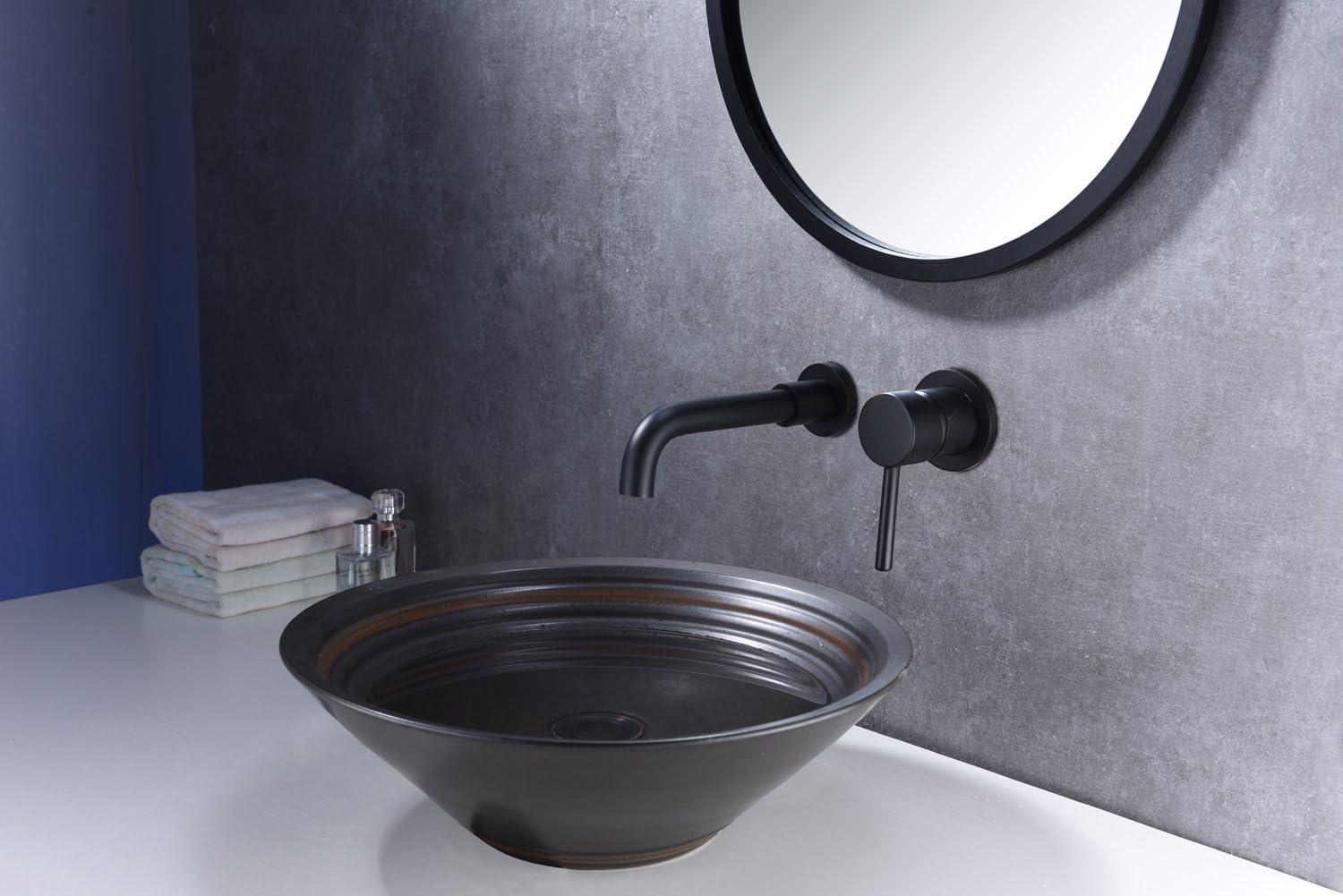 wall mount faucet, bathroom faucet matte black, rough-in valve included