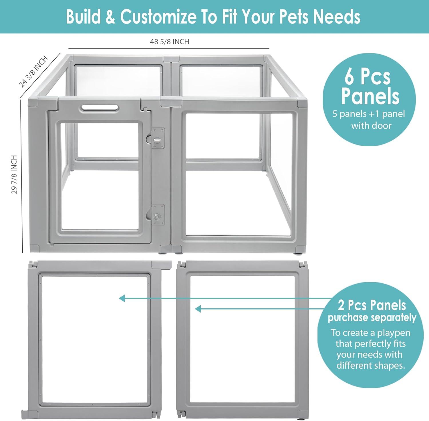 Front Row 30'' H 6 Panel Plastic Exercise Pen With Door