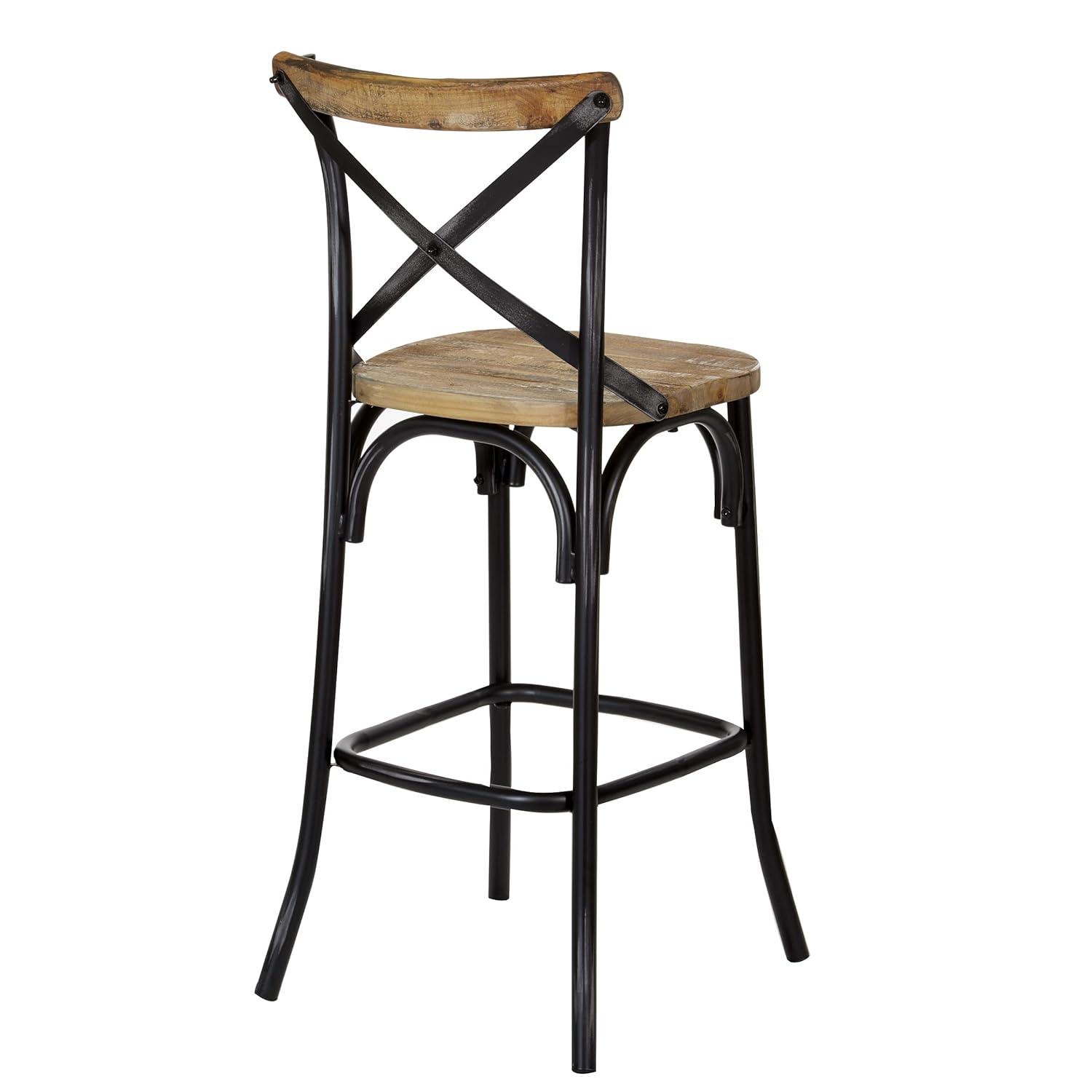 OSP Home Furnishings Somerset 30" Bar Stool with Back in Antique Black K/D