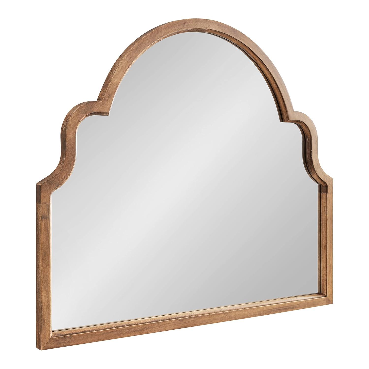 Kate and Laurel Hogan Wood Arch Mirror, 36x30, Rustic Brown