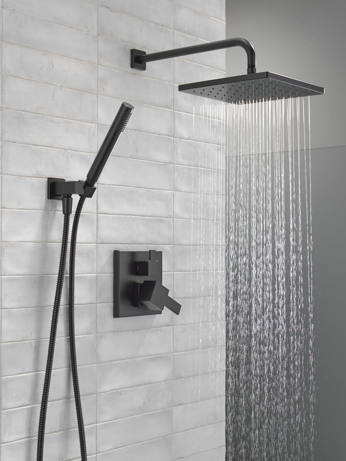 Modern Raincan Square Shower System, Rain Shower Head with Handheld Spray, Shower Faucet Set