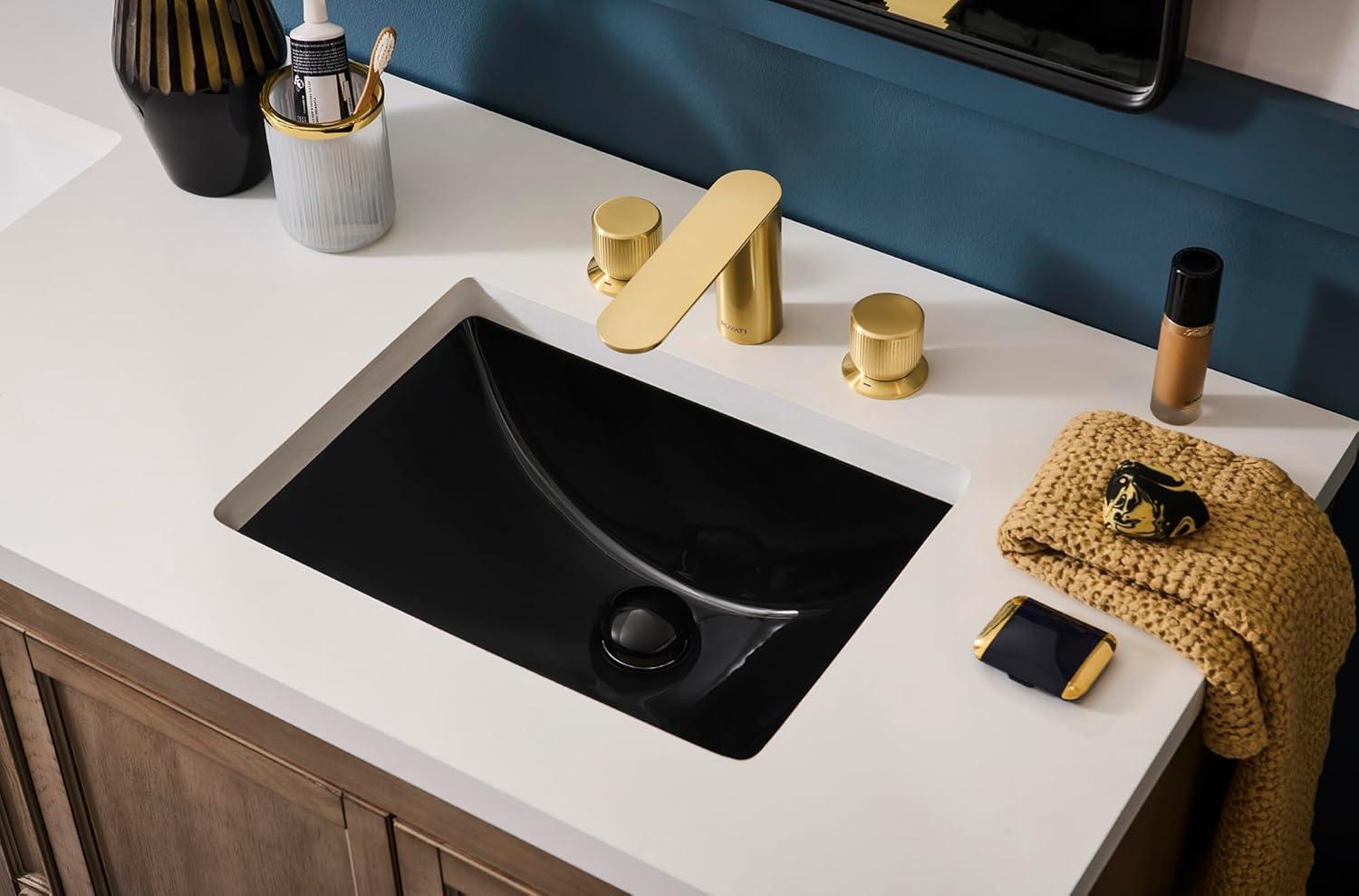 Ruvati 17 x 12 inch Undermount Bathroom Rectangular Porcelain Ceramic Sink with Overflow