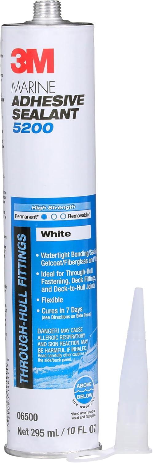 3M Marine Adhesive Sealant 5200,, White, 295 mL, 1 Cartridge, Watertight Bonging/Sealing of Gelcoat