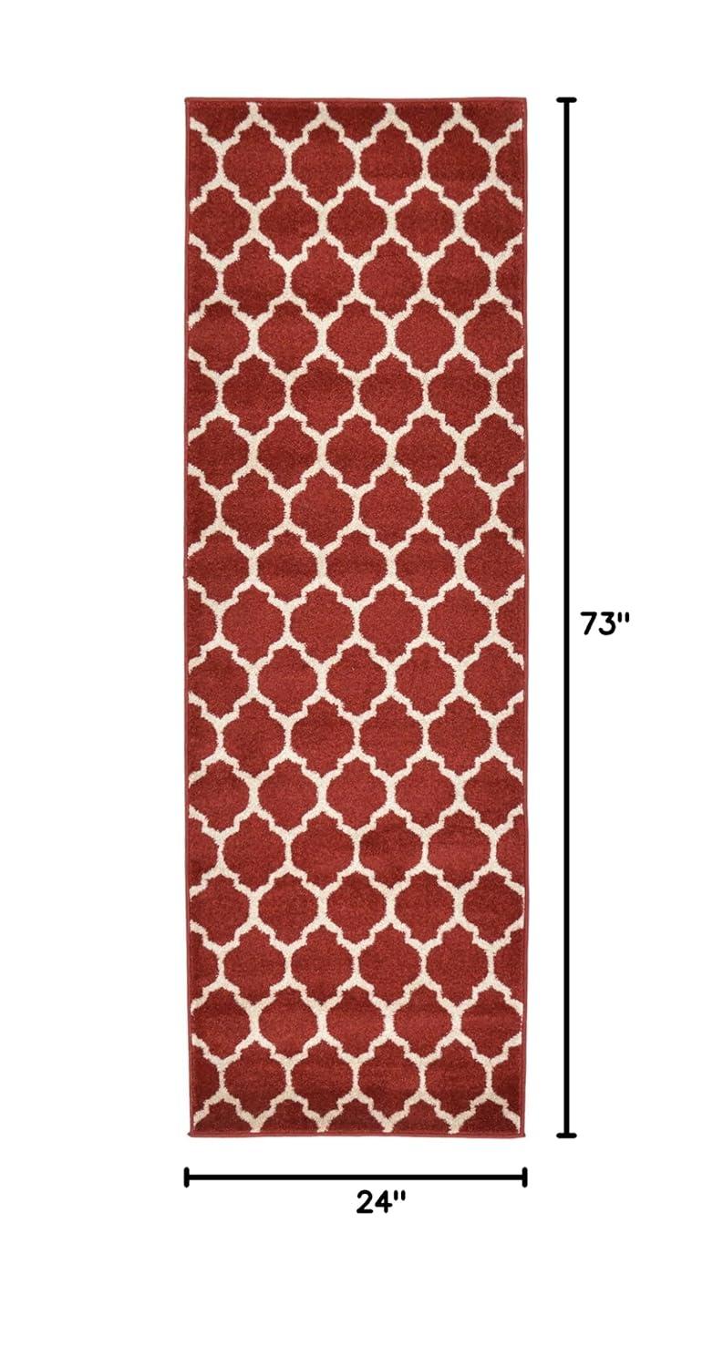 Unique Loom 2' 0 x 6' 1 Trellis Philadelphia Dark Terracotta Area Rug