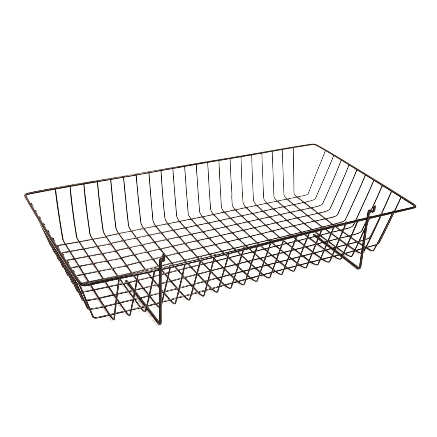 Black Mini Wire Grid Basket for Slatwall or Pegboard - 24''L x 12''W x 4"D