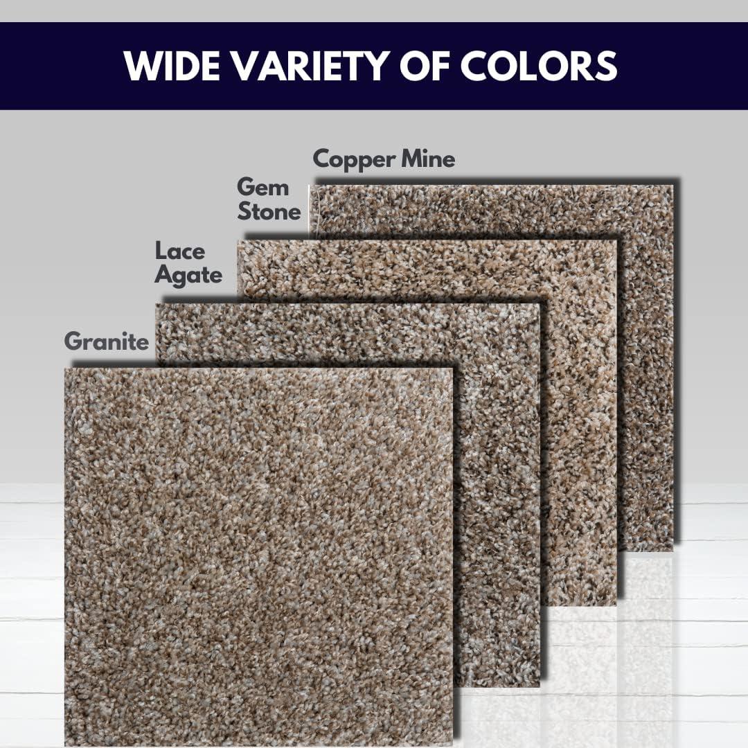 Smart Squares Walk in The Park Premium Made in The USA Carpet Tiles 18x18 Inch, Soft Padded, Seamless Appearance, Peel and Stick for Easy DIY Installation (10 Tiles - 22.5 Sq Ft, 377 Lace Agate)