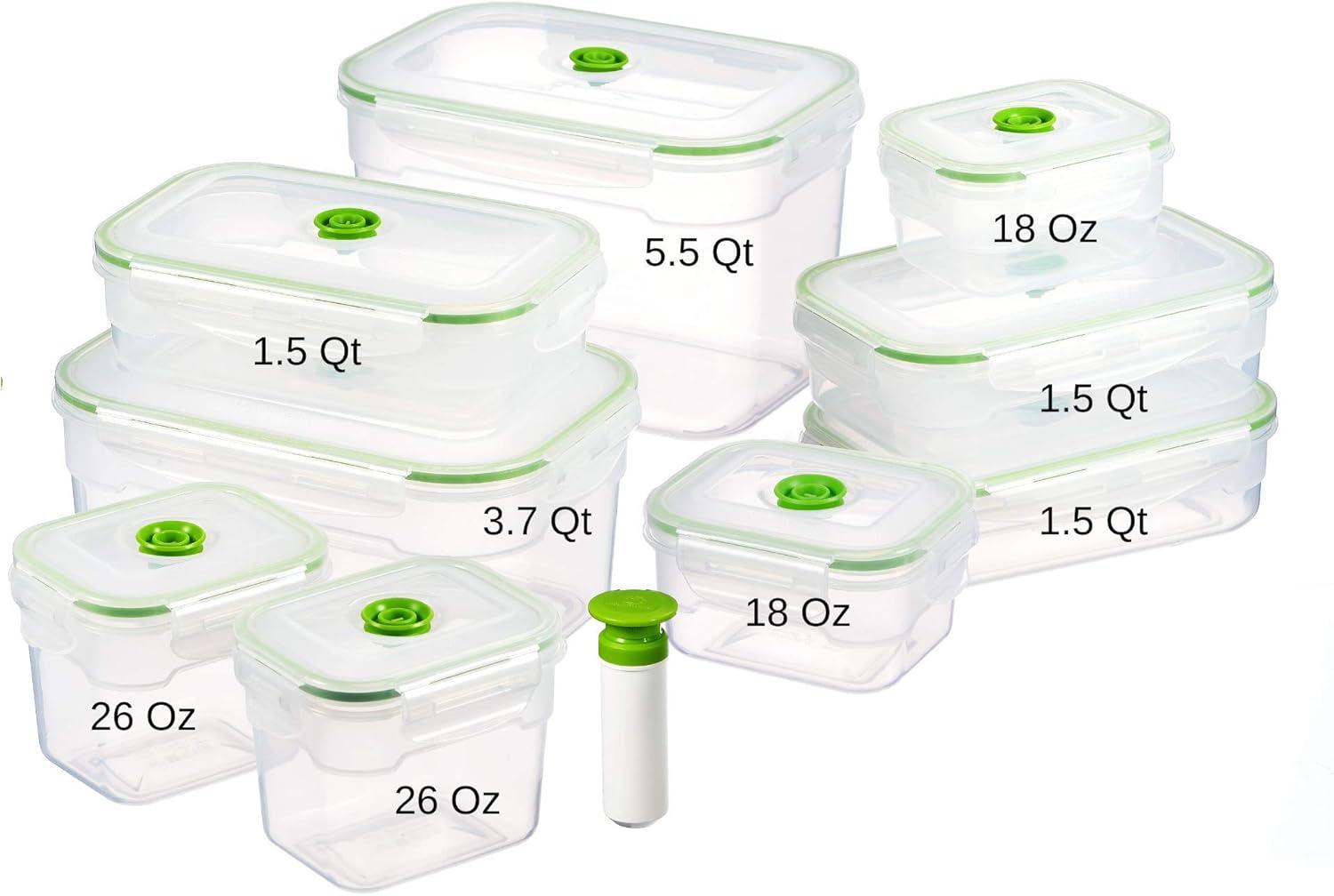Lasting Freshness Food Storage - Set of 9 Containers and 9 Lids