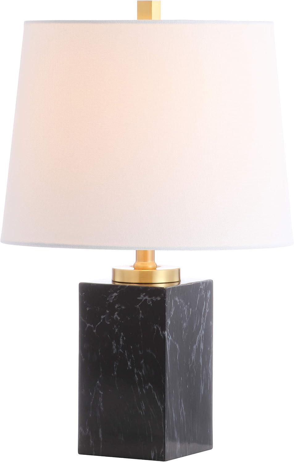 Elegant Black Marble 20.5" Traditional Table Lamp with Brass Accents