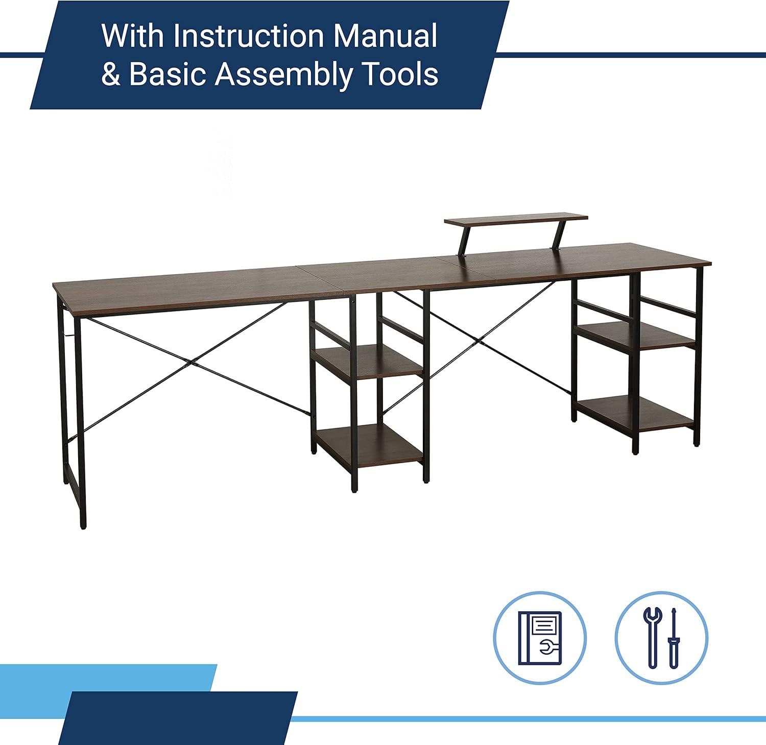 ErgoEdge Black Wood L-Shaped Gaming Computer Desk