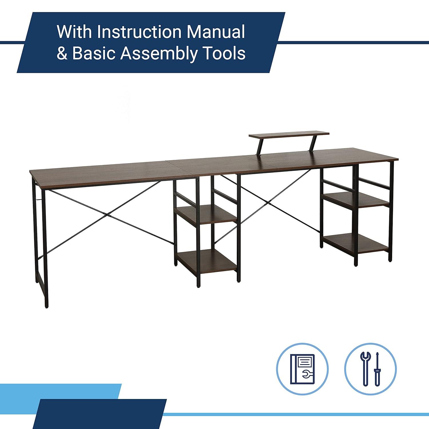 Inbox Zero Techni Mobili L-Shape Industrial Desk With Storage Shelves | Wayfair