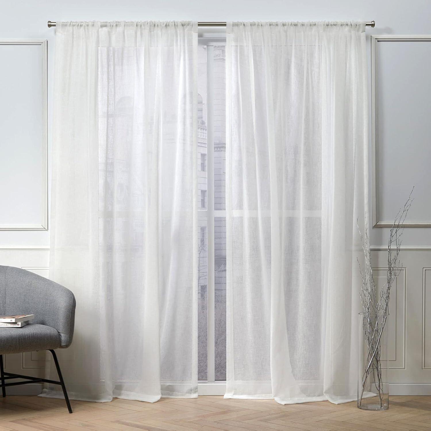 Nicole Miller Nicole Miller Belfry Sheer Rod Pocket Top Curtain Panel (Set of 2)