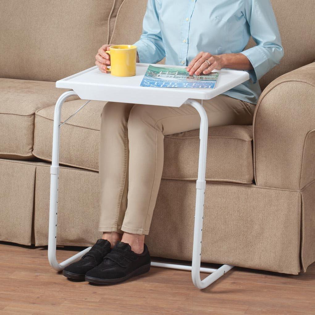 Fox Valley Traders White Adjustable Tray Table EasyComforts, One Size Fits