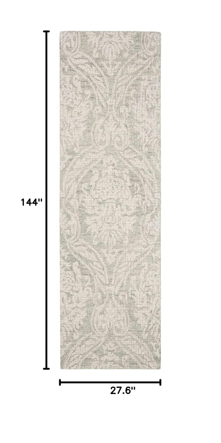 Rosemarie Abstract Handmade Tufted Wool Gray/Ivory Area Rug