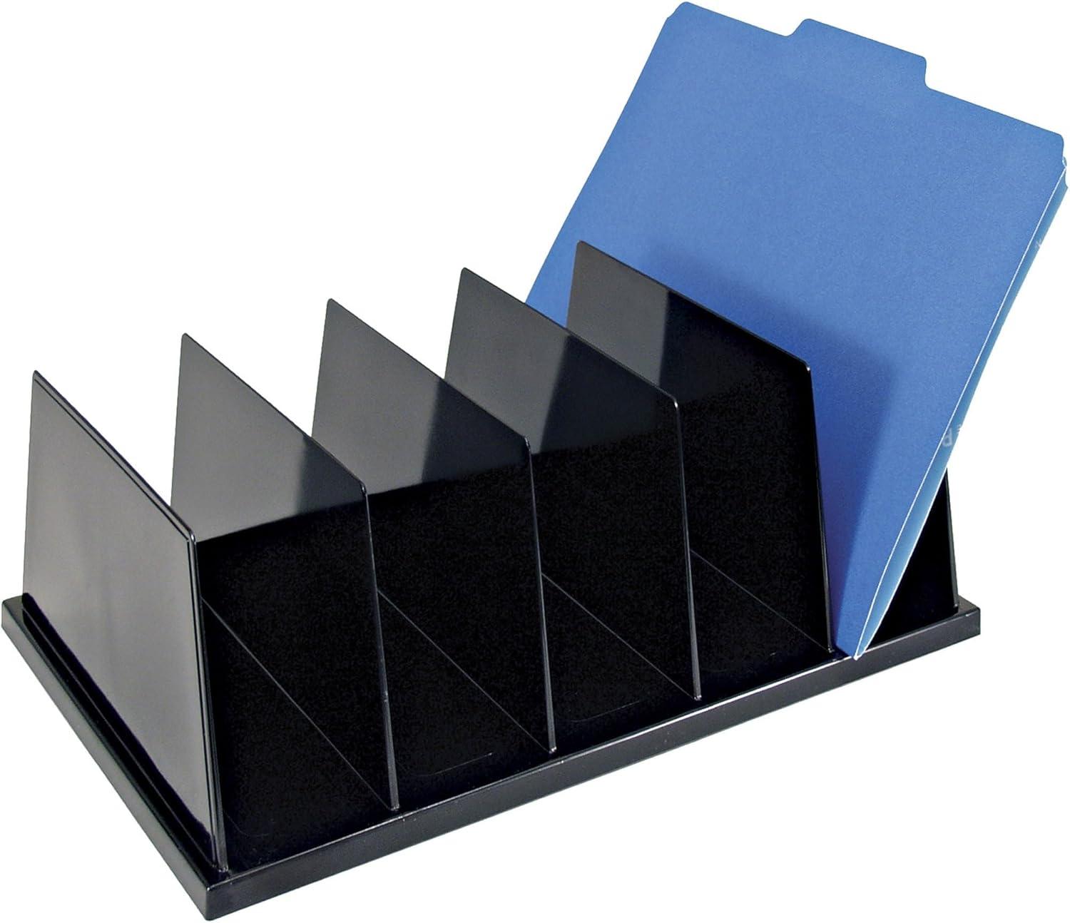 Oic Desktop File Sorter - 9" Height X 13.5" Width X 5" Depth - 5 Compartment[s] - Plastic - Black (OIC21222)