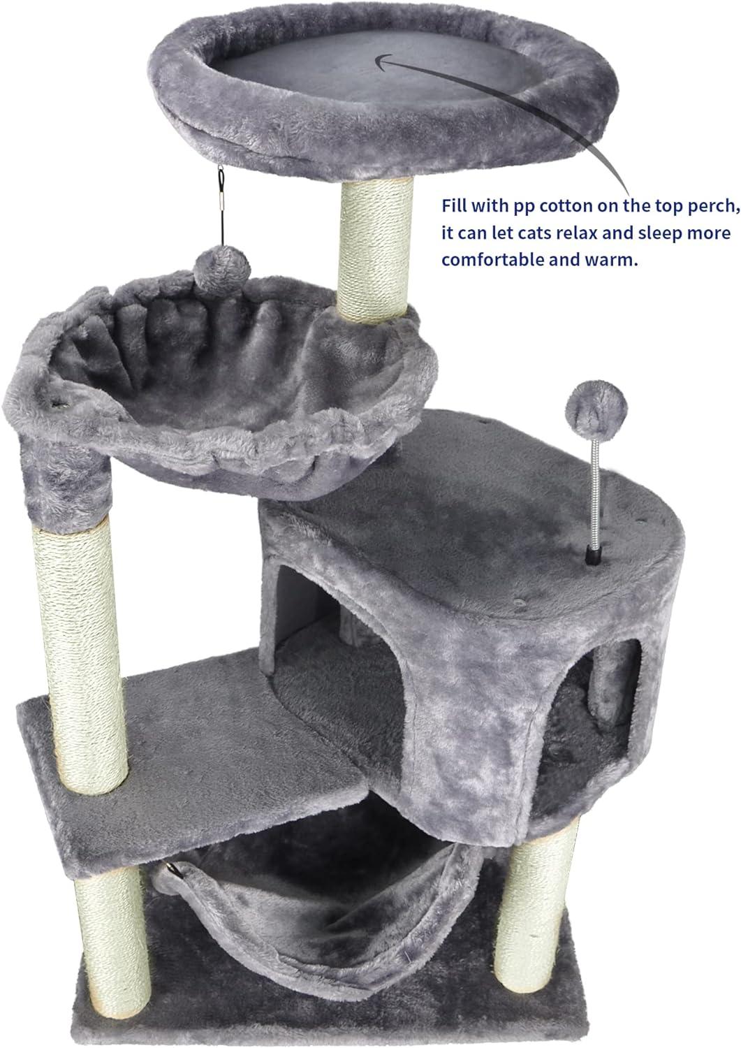 Tucker Murphy Pet™ Cat Tree With Condo, Scratching Posts & Hanging Ball For Kittens And Medium Breeds