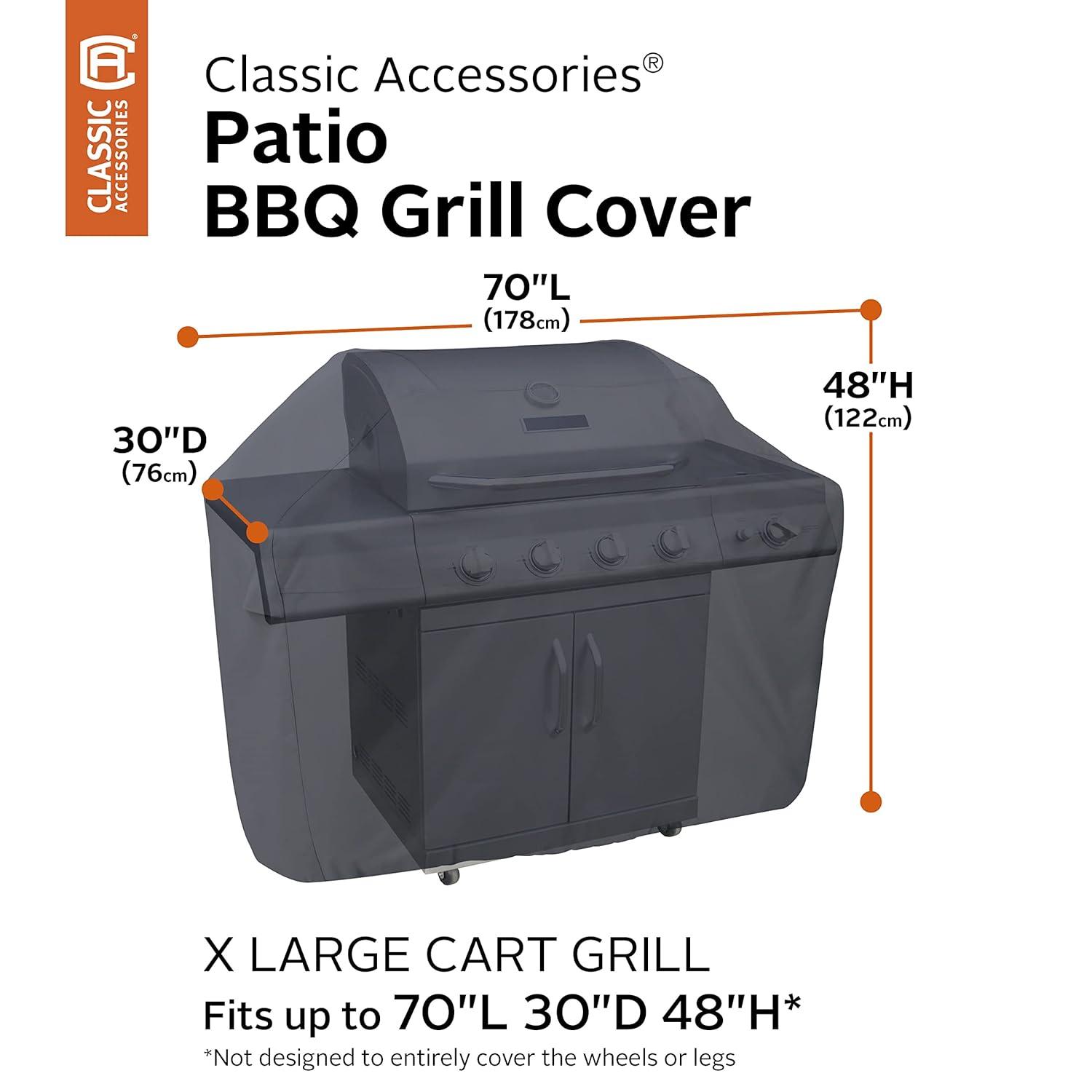 Classic Accessories Water-Resistant 70 Inch BBQ Grill Cover, Grill Cover, Grill Cover for Outdoor Grill, BBQ Cover