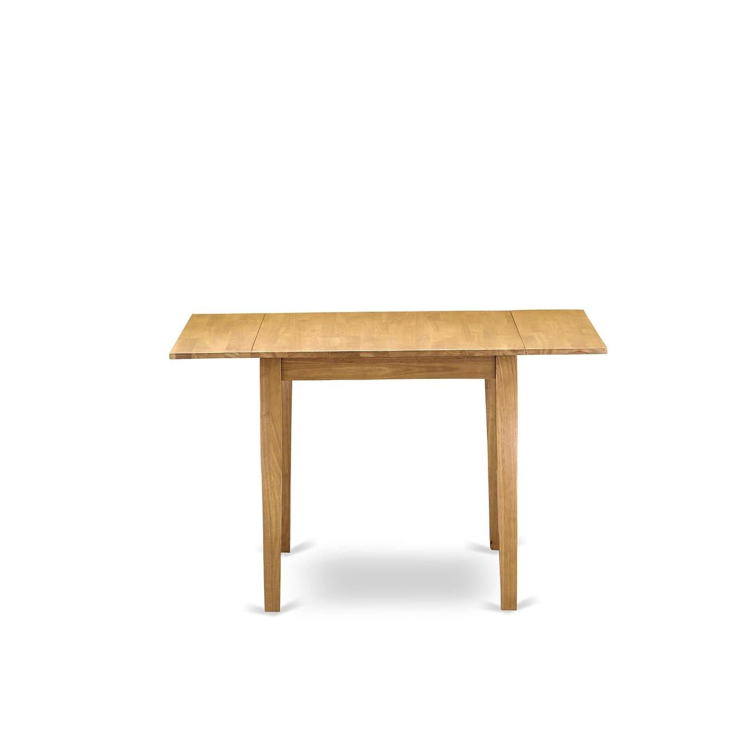 East West Furniture Norden 3-piece Wood Dining Set with Linen Fabric Seat in Oak