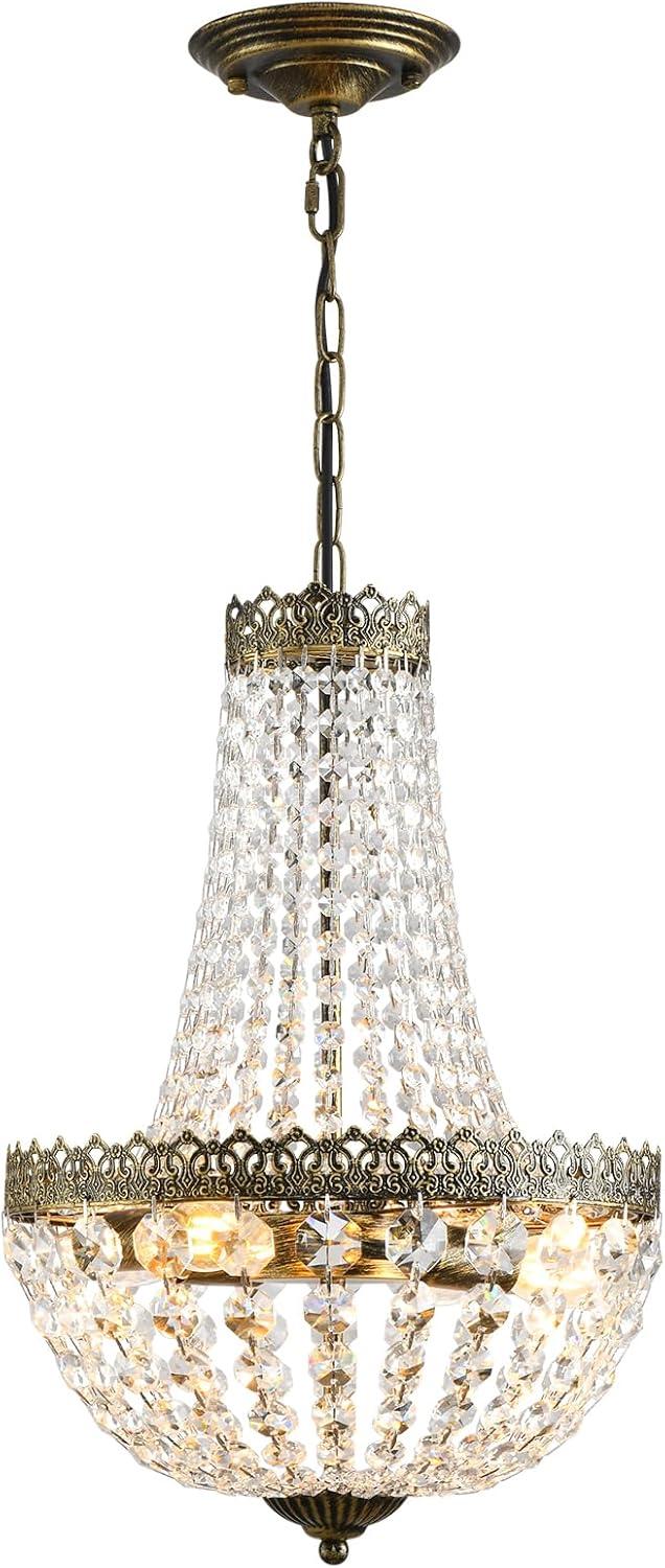 Edvivi Lighting Antique Bronze 6-Light Empire Chandelier with Crystal - Antique Bronze