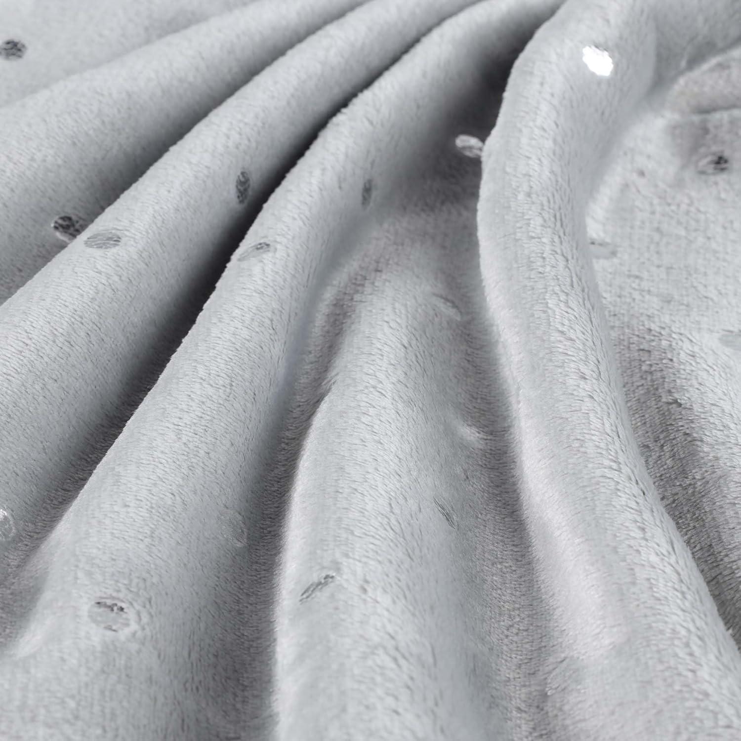 Superior Superior Polka Dots or Solid Fleece Plush Blanket Medium Weight Fluffy Soft Decorative Bedding