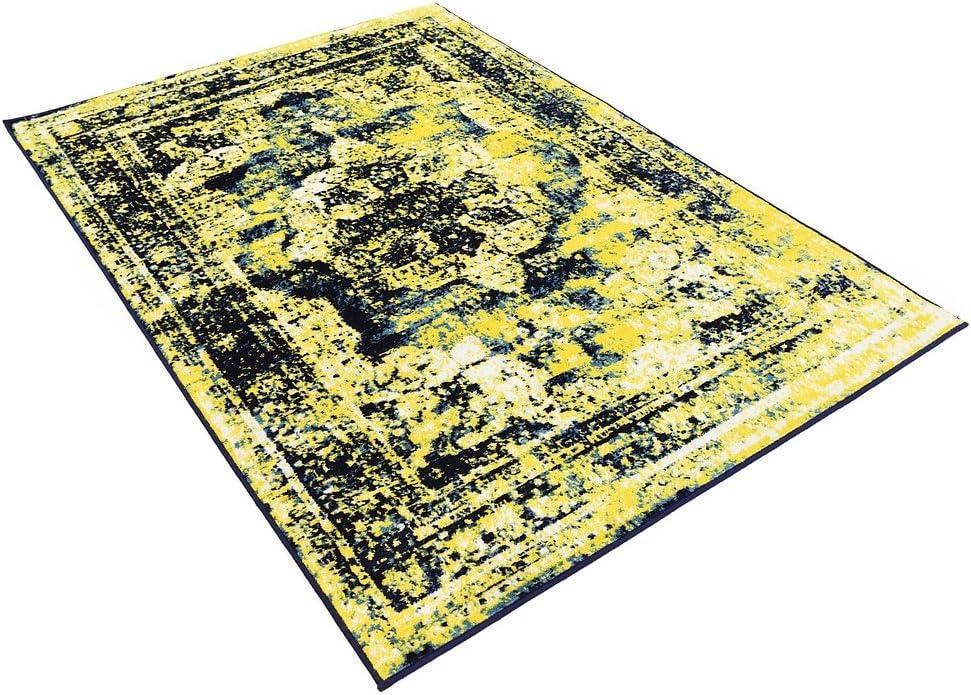 Unique Loom 4' 0 x 6' 0 Sofia Salle Garnier Navy Blue Area Rug