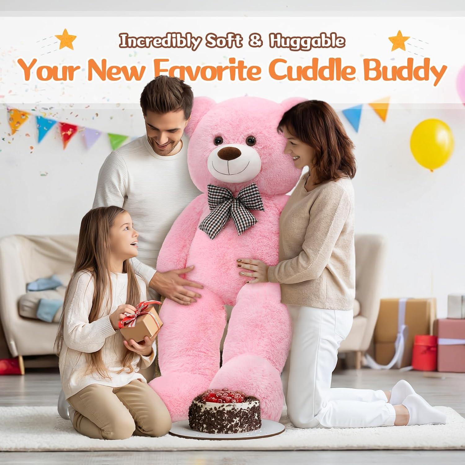 MorisMos Giant Teddy Bear 4ft Stuffed Animal Soft Big Bear Plush Toy