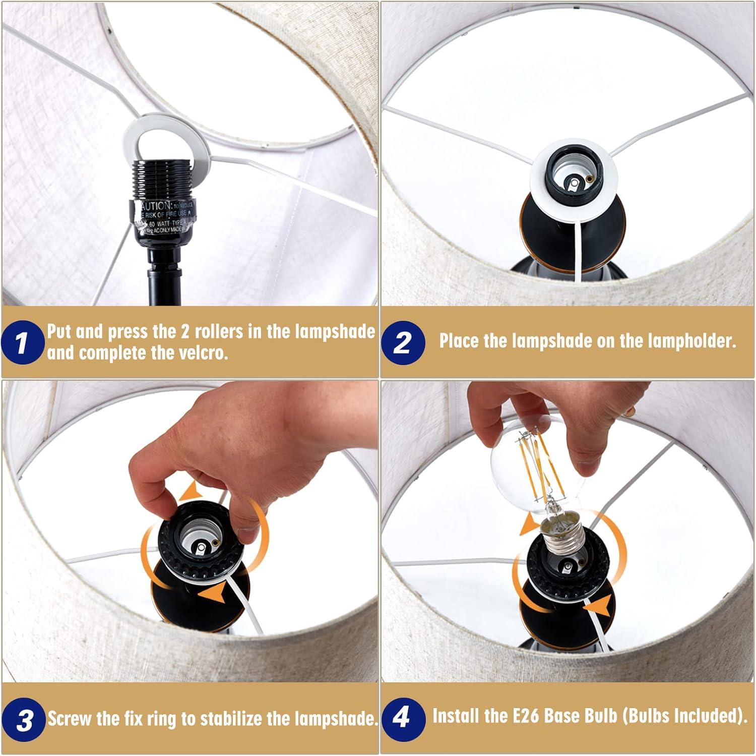 GyroVu Vintage Bedside Lamp Set of 2,Farmhouse Table Lamp Touch Control 3-Way Dimmable End Table Lamp with 2 USB Port, Desk Lamp Modern Nightstand Lamp for Living Room Bedroom Hotel Office