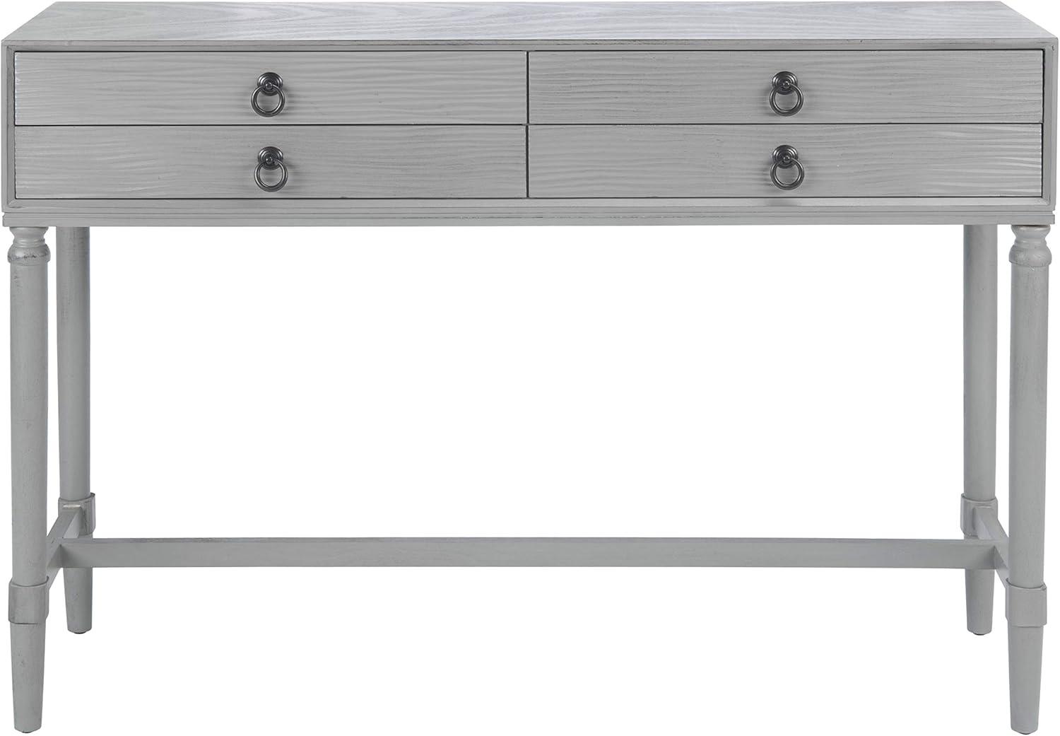 SAFAVIEH Aliyah Solid 4 Drawer Console Table, Distressed Grey