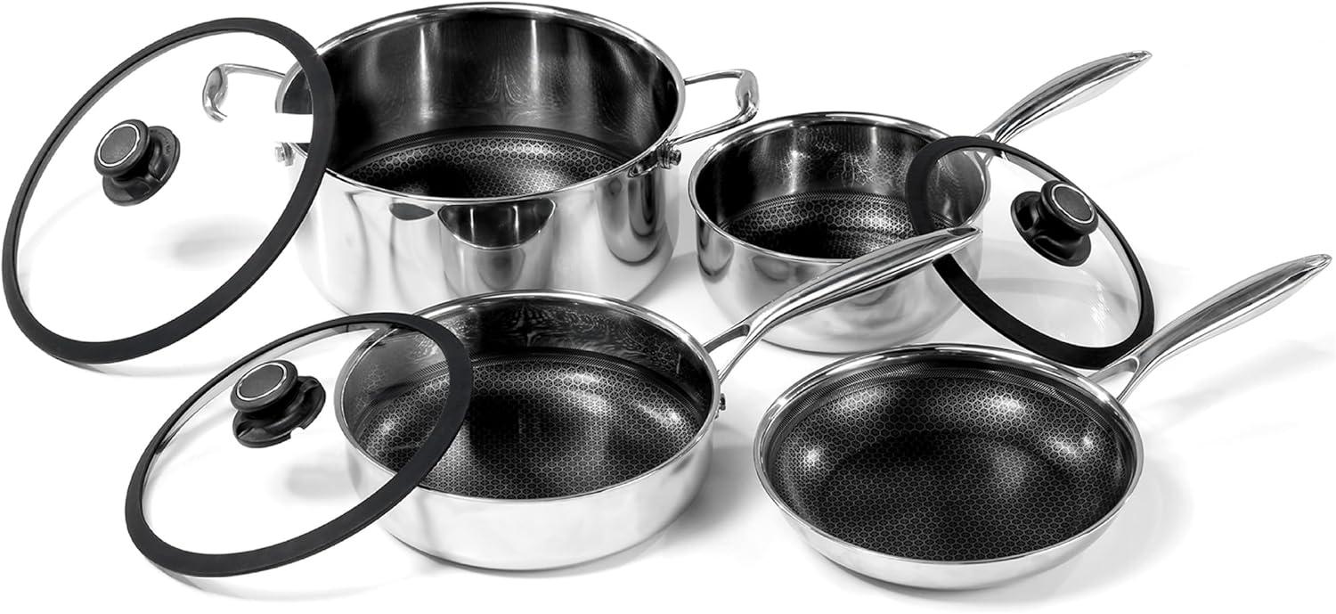 Frieling Black Cube, 7 pc. Cookware Set, Stainless steel/quick release