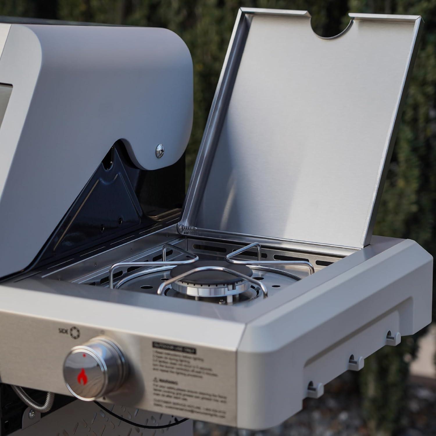 Monument Grills Mesa Series3-Burner 48000 BTU Propane Gas Grill with 1 Side Burner