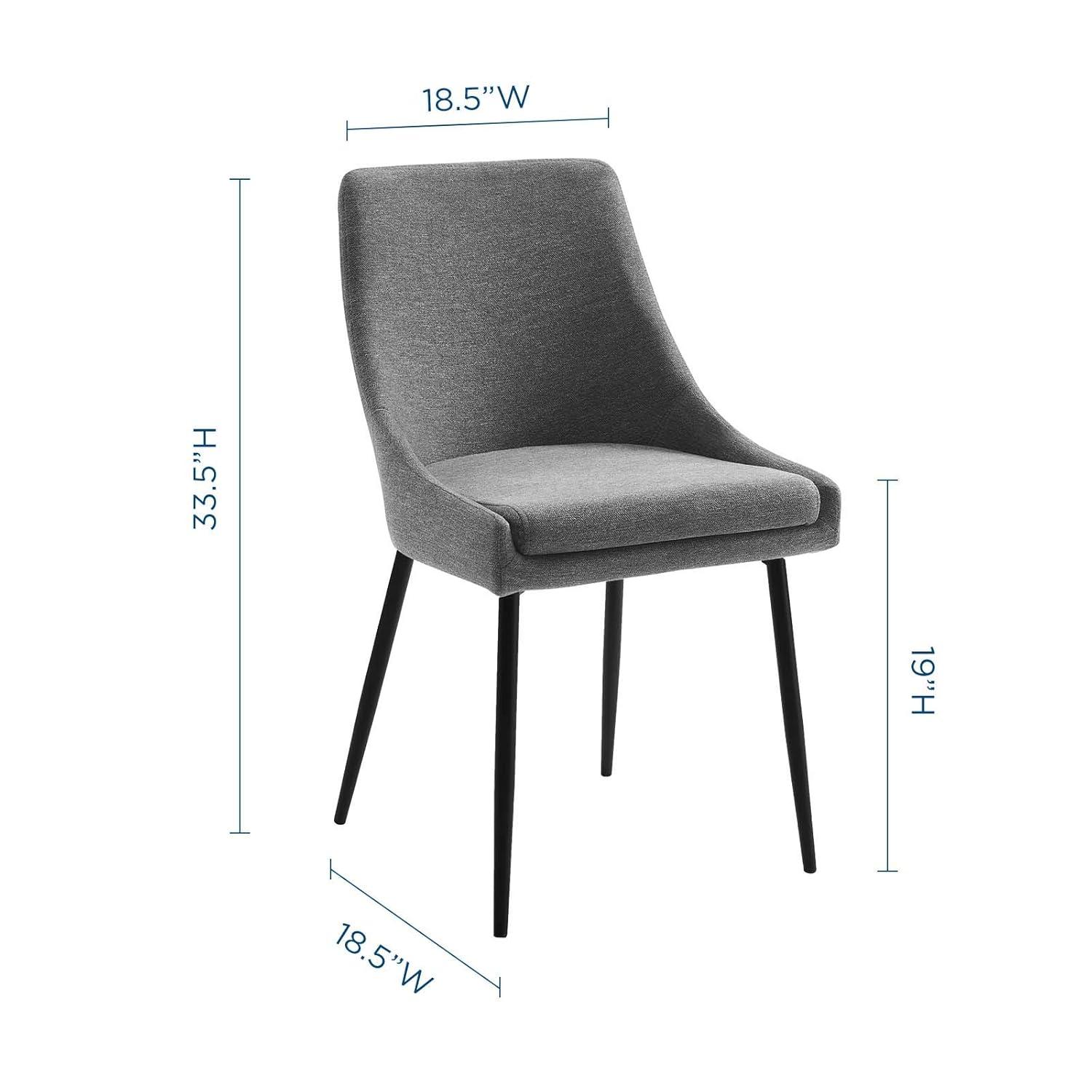 Modway Viscount Upholstered Fabric Dining Chairs - Set of 2, Black Charcoal