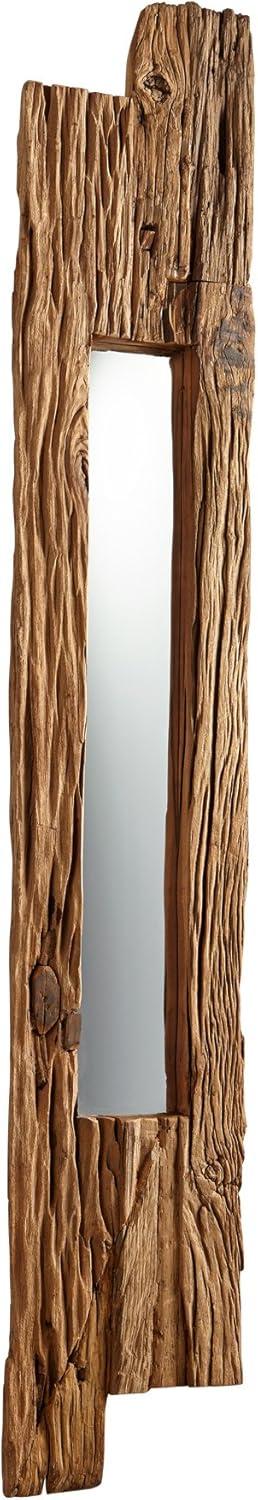 Contemporary Walnut Wood Rectangular Tall Mirror 11.25" x 67.75"