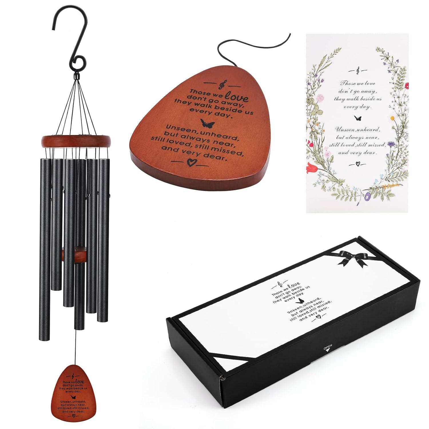 Sympathy Gifts for Loss of Loved One 32" Memorial Wind Chimes for Loss of Loved One Bereavement Condolence Gifts Sympathy Windchimes Memory Wind Chime with Memorial Card