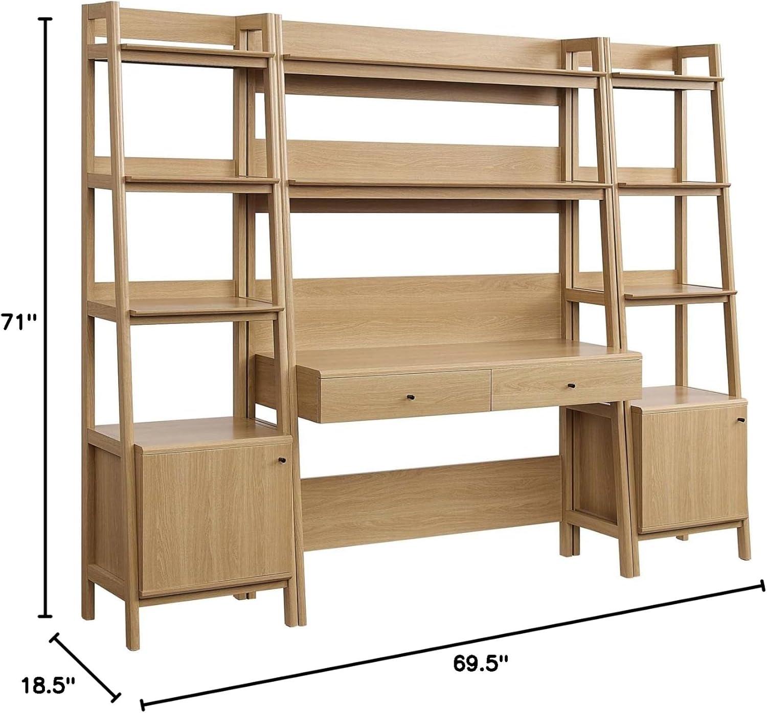 Modway Modway Bixby 3-Piece Wood Office Desk and Bookshelf