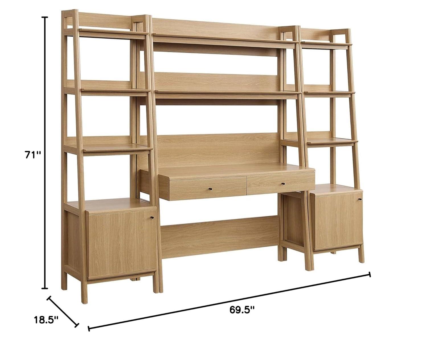Modway Modway Bixby 3-Piece Wood Office Desk and Bookshelf