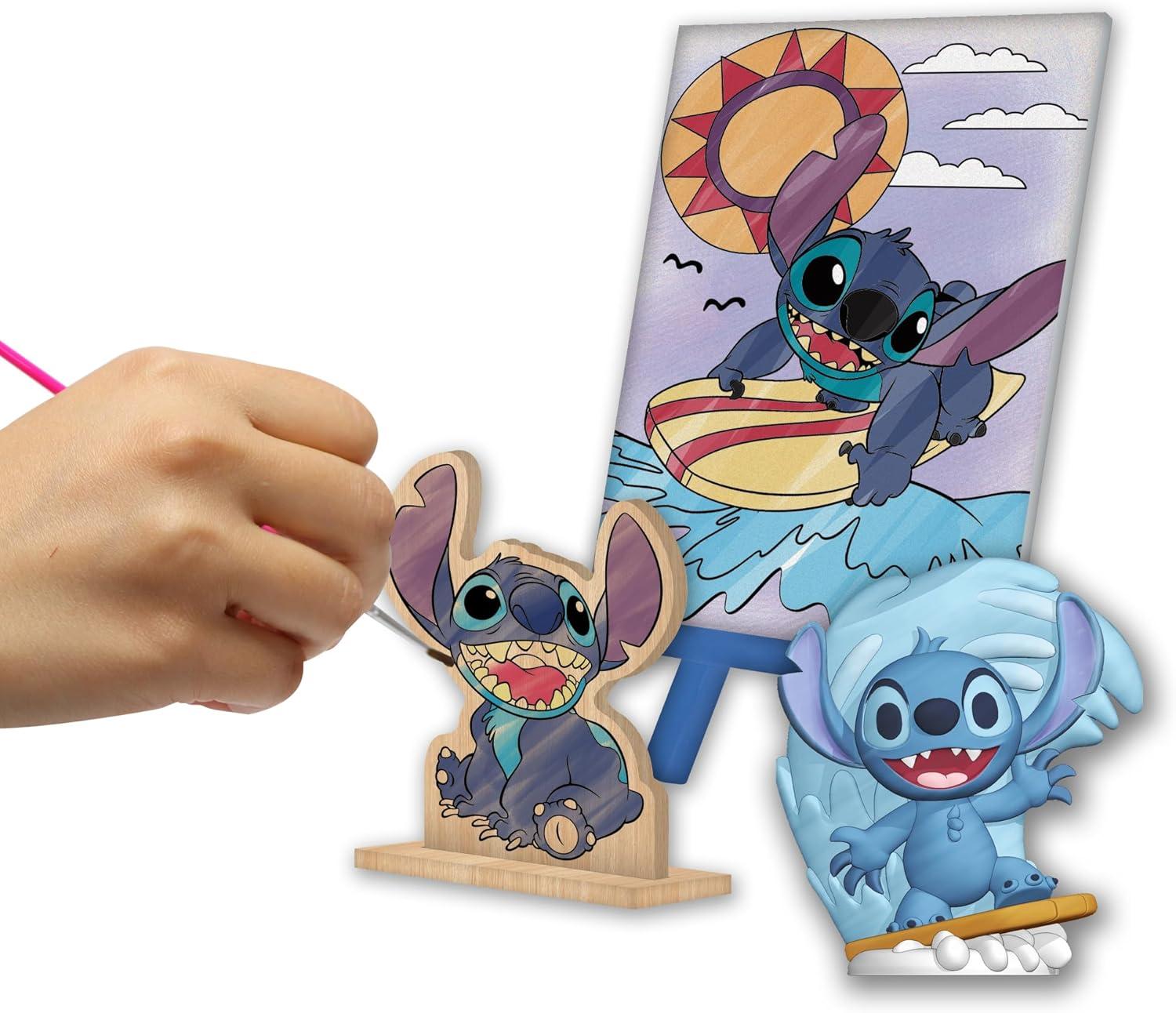 Tara Toy: 5-In-1: Creativity Tub - Stitch - Build Your Own Scene. Canvas-Wood-Plaster Painting, Stickers & Coloring, Disney Activities Kids Ages 3+