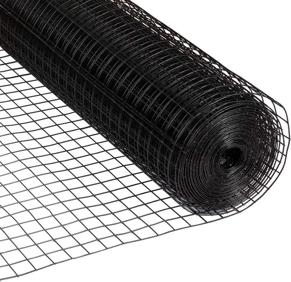 Fencer Wire 16 Gauge Black Vinyl Coated Welded Wire Mesh Size 1.5 inch by 1.5 inch (3 ft. x 50 ft.)