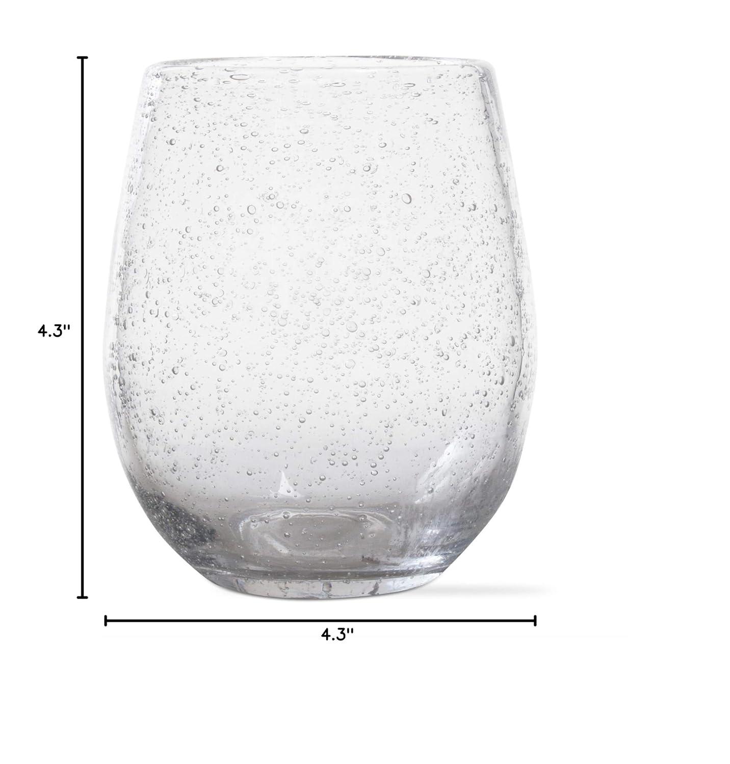 tagltd 16 oz. Single Clear Bubble Glass Stemless Drinkware