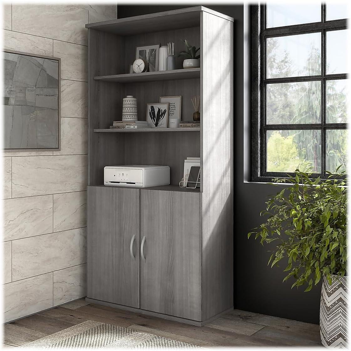 Bush Business Furniture Hybrid Tall 5 Shelf Bookcase