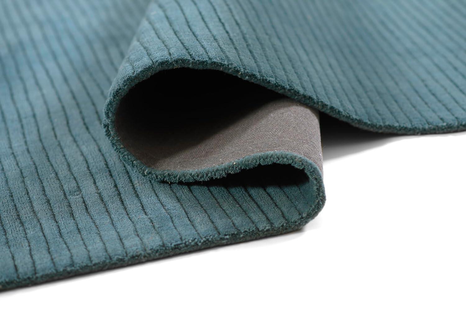 Momeni 2'x4' Asher Solid Handloomed Area Rug Blue: Wool, Medium Pile, Handmade, Indoor, Accent Rectangle Rug