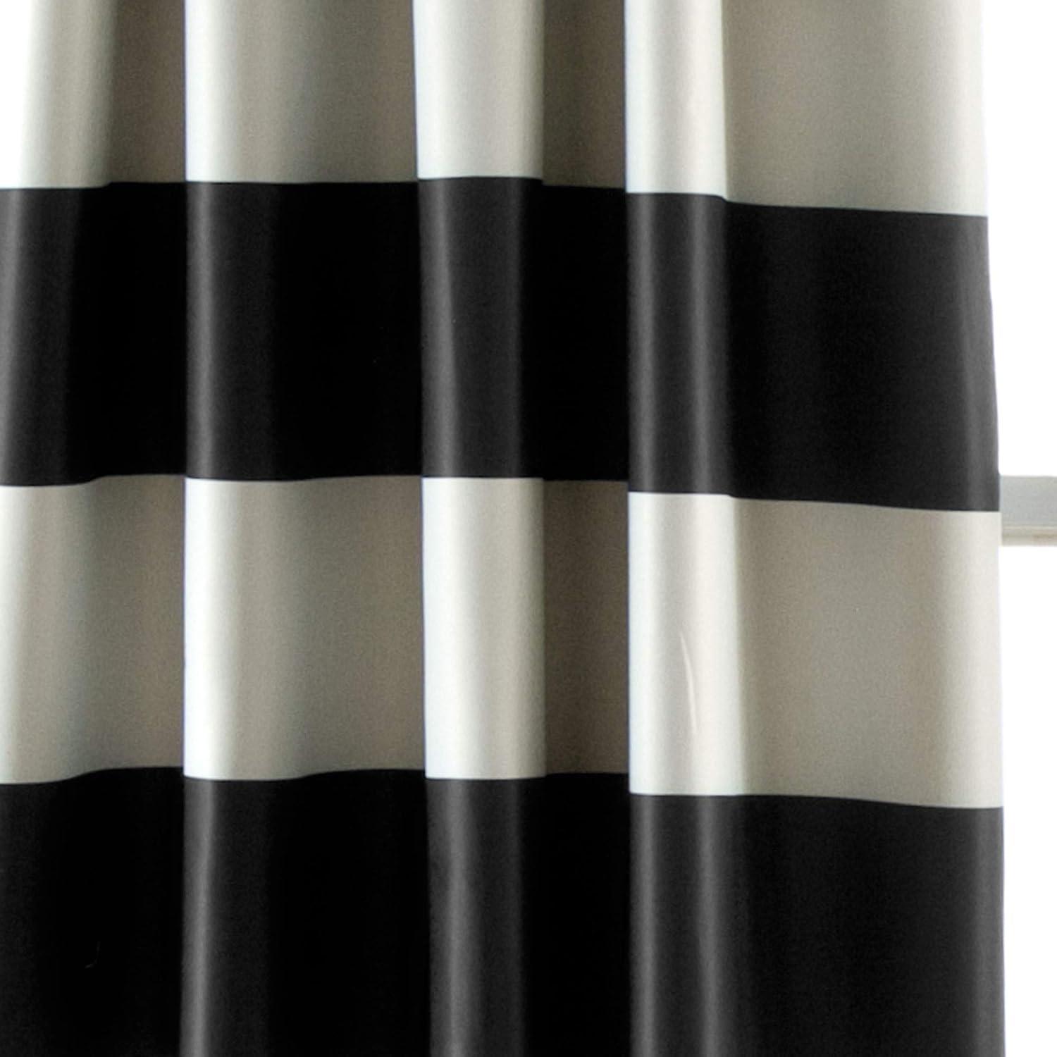 Stripe Polyester Room Darkening Curtain Pair