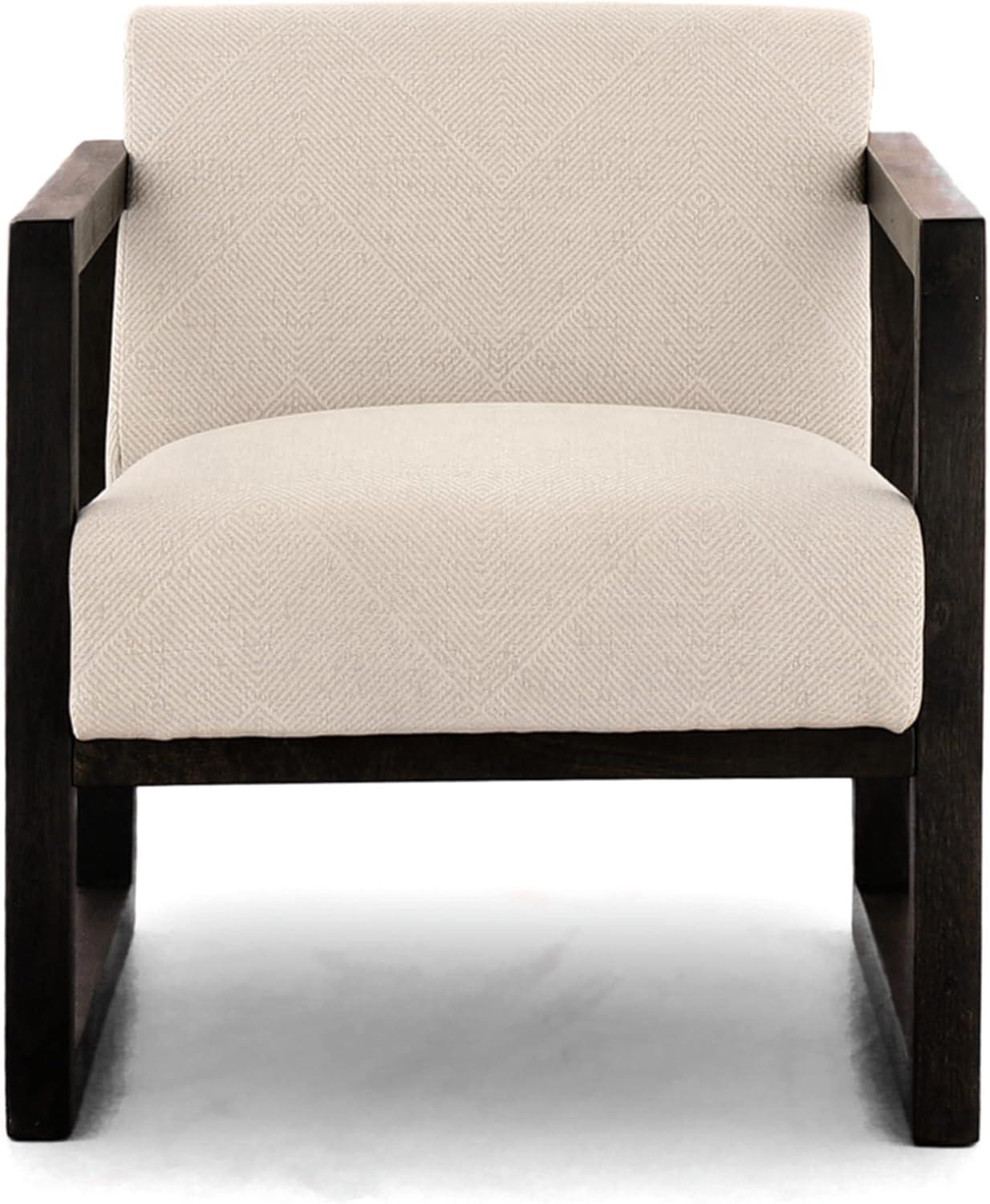 Signature Design by Ashley Alarick Accent Chair Cream: Upholstered Wooden Legs, Vintage Style