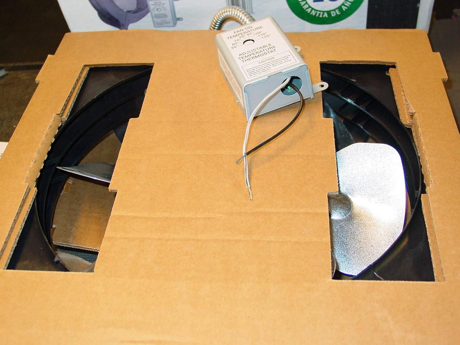 Air Vent Gable Mount 18" Duct 350 CFM Ventilation Fan 35Db for Attic - Plastic