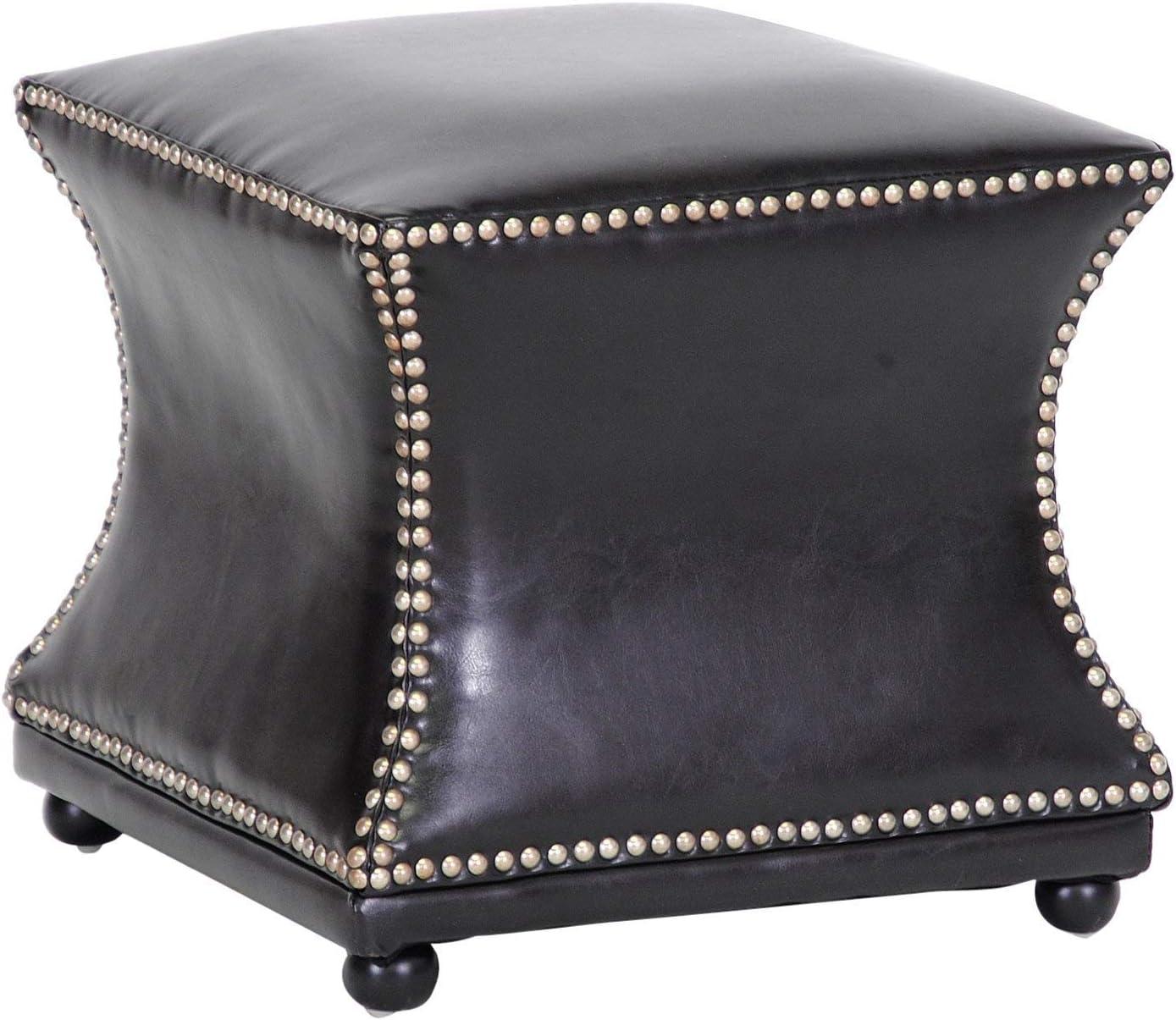 Ellastone Modern Leather Ottoman Dark Brown - Baxton Studio: Square Footstool, Faux Upholstered, No Assembly
