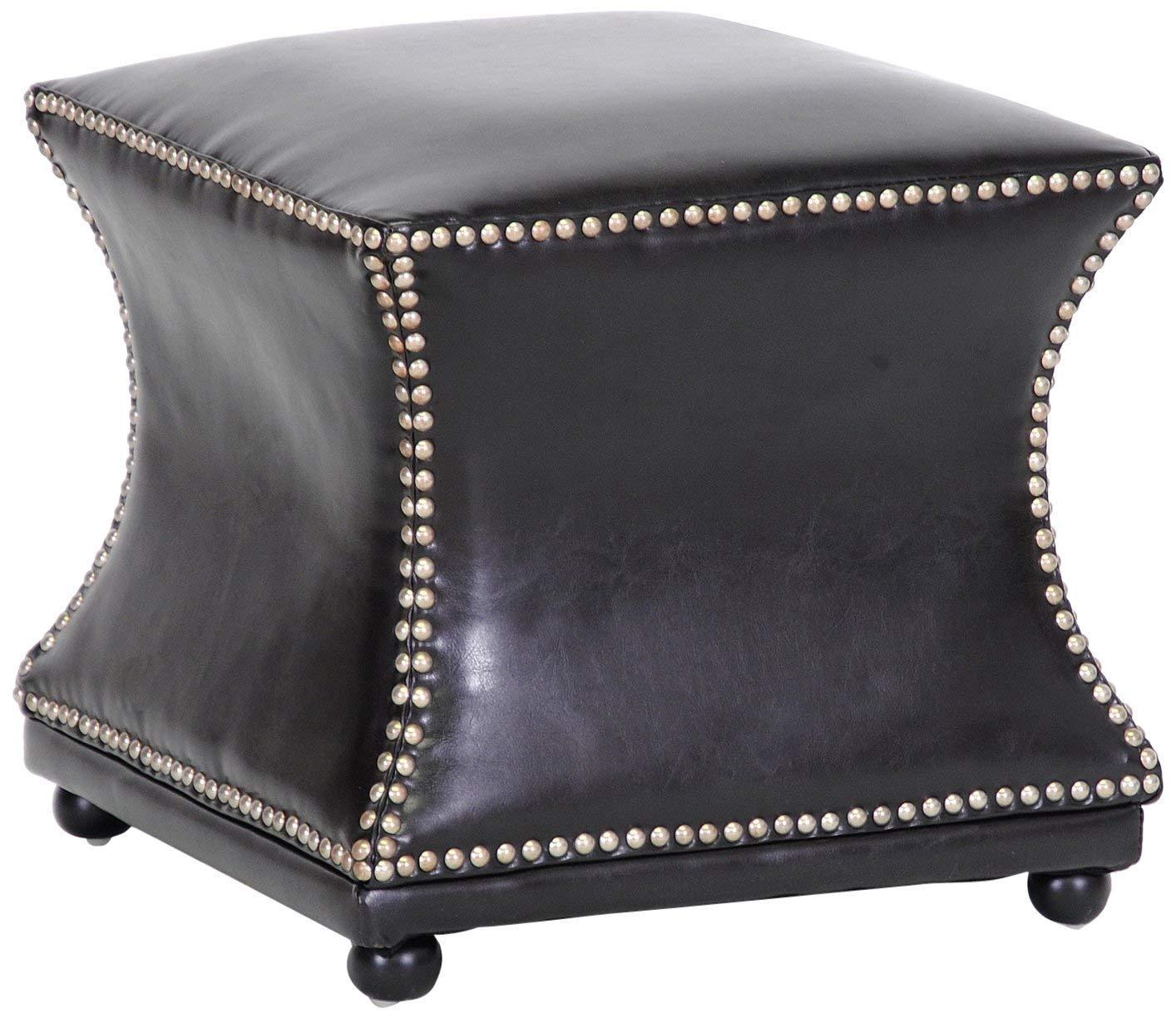 Ellastone Modern Leather Ottoman Dark Brown - Baxton Studio: Square Footstool, Faux Upholstered, No Assembly