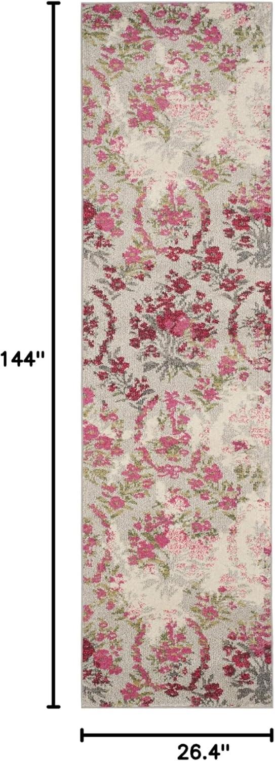 Monaco MNC205 Power Loomed Indoor Runner Rug - Ivory/Pink - 2'2"x12' - Safavieh.