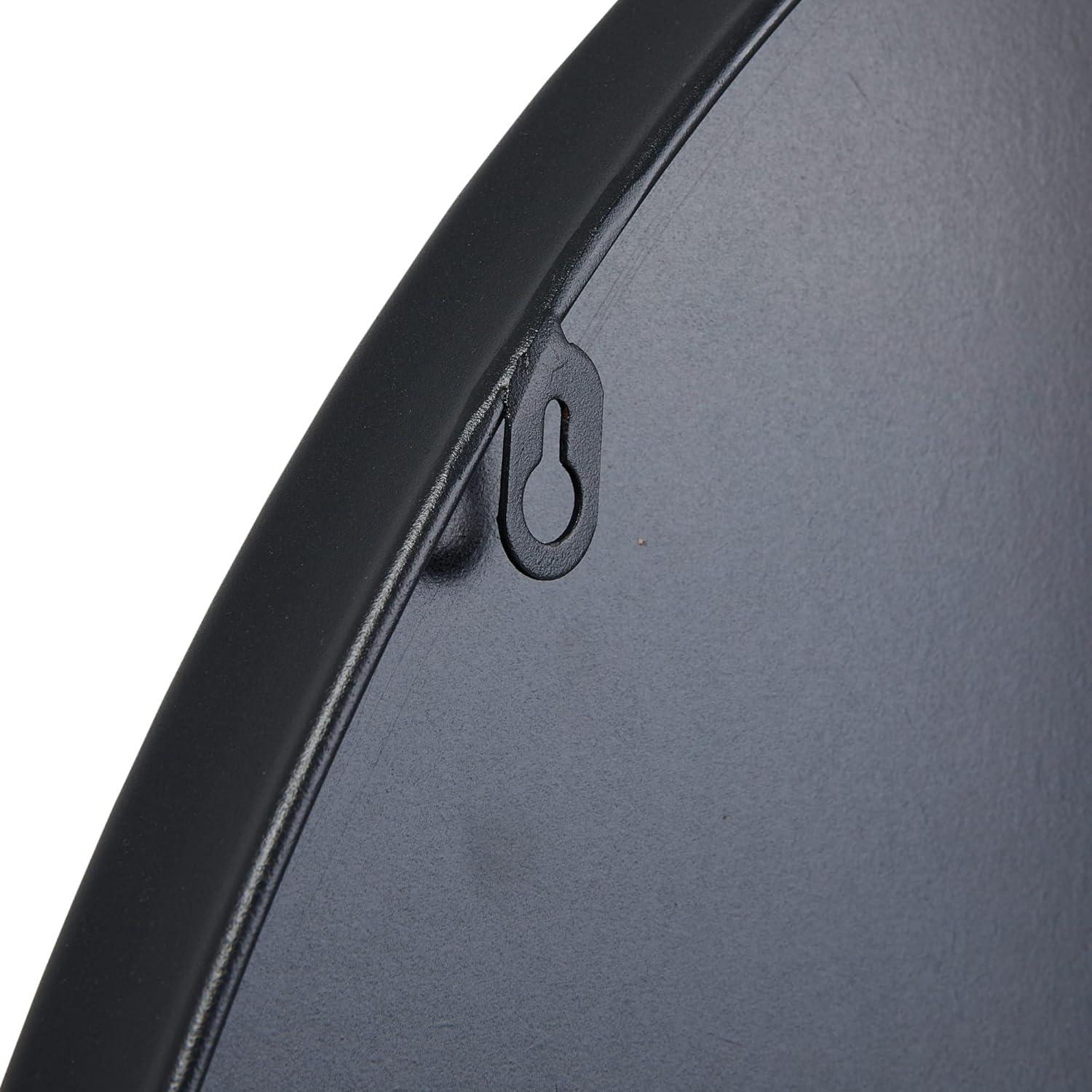 Arched Black Metal Framed Wall Mirror